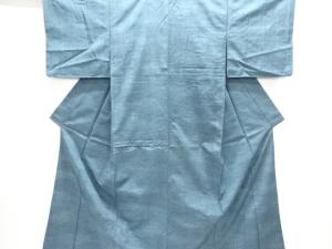 アンティーク　雨縞織出し手織り紬着物